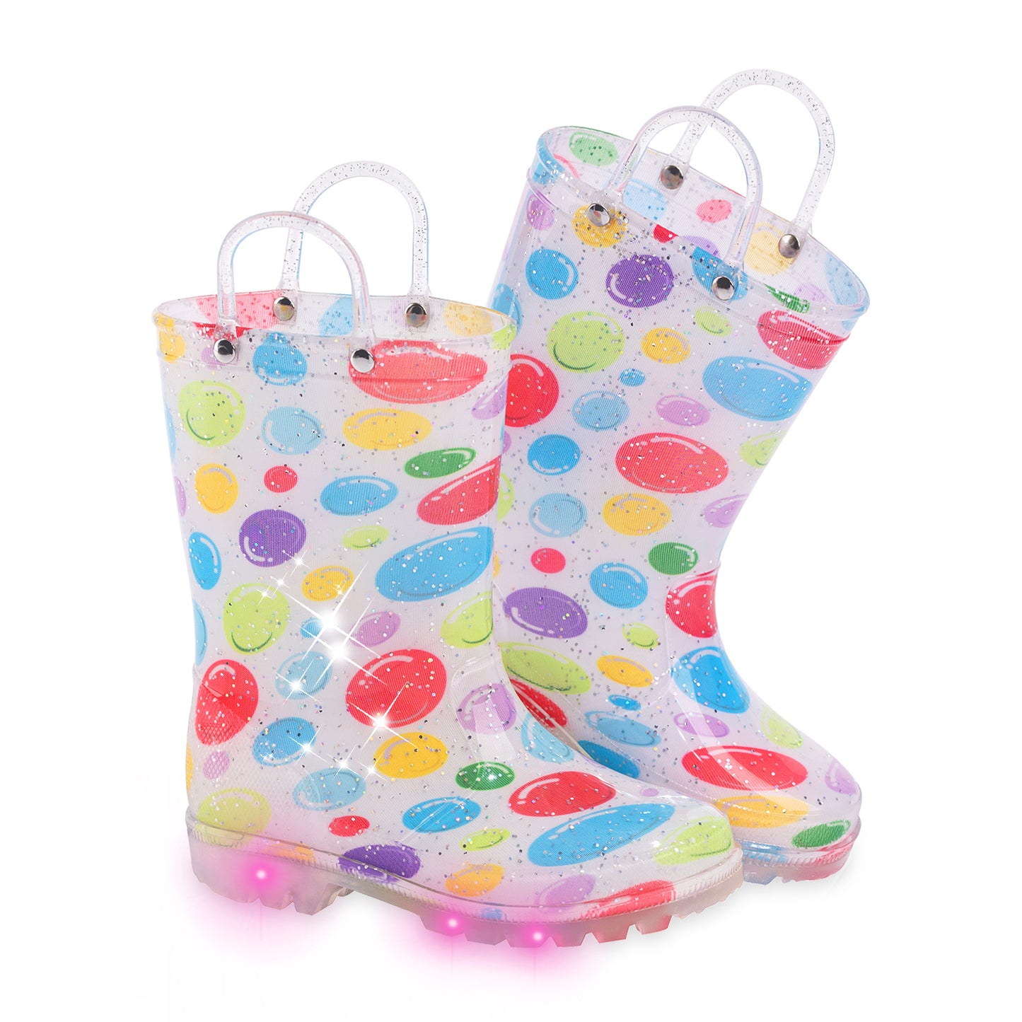 light up colorfu bubblerain boots