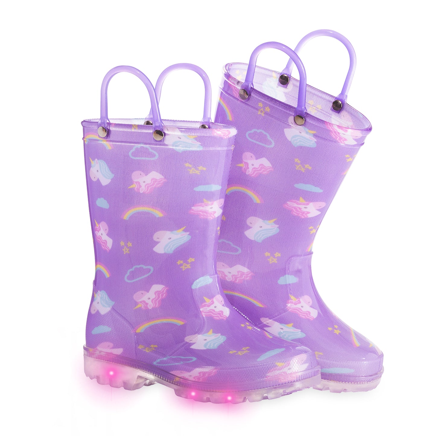 light up purple unicorn rain boots