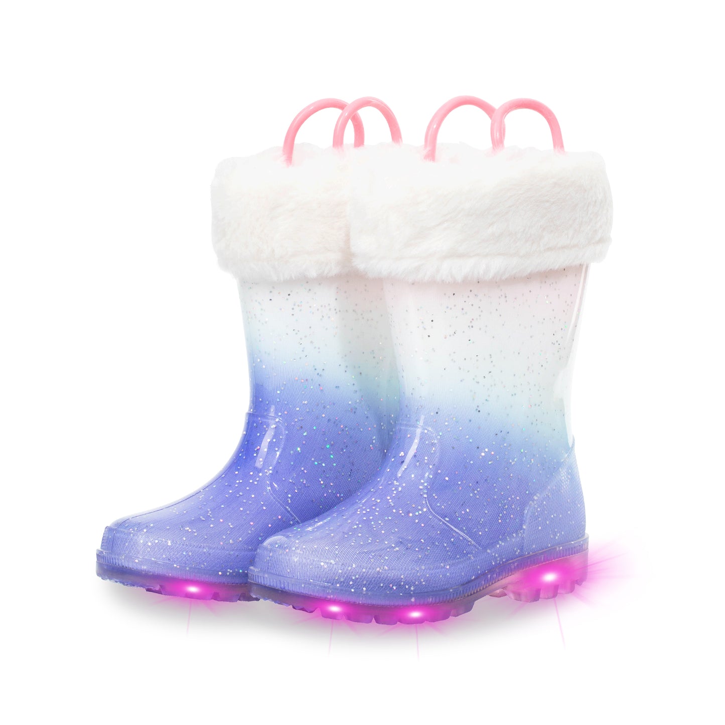 light up purple warm rain boots