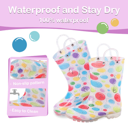 Light Up Colorfu BubbleRain Boots