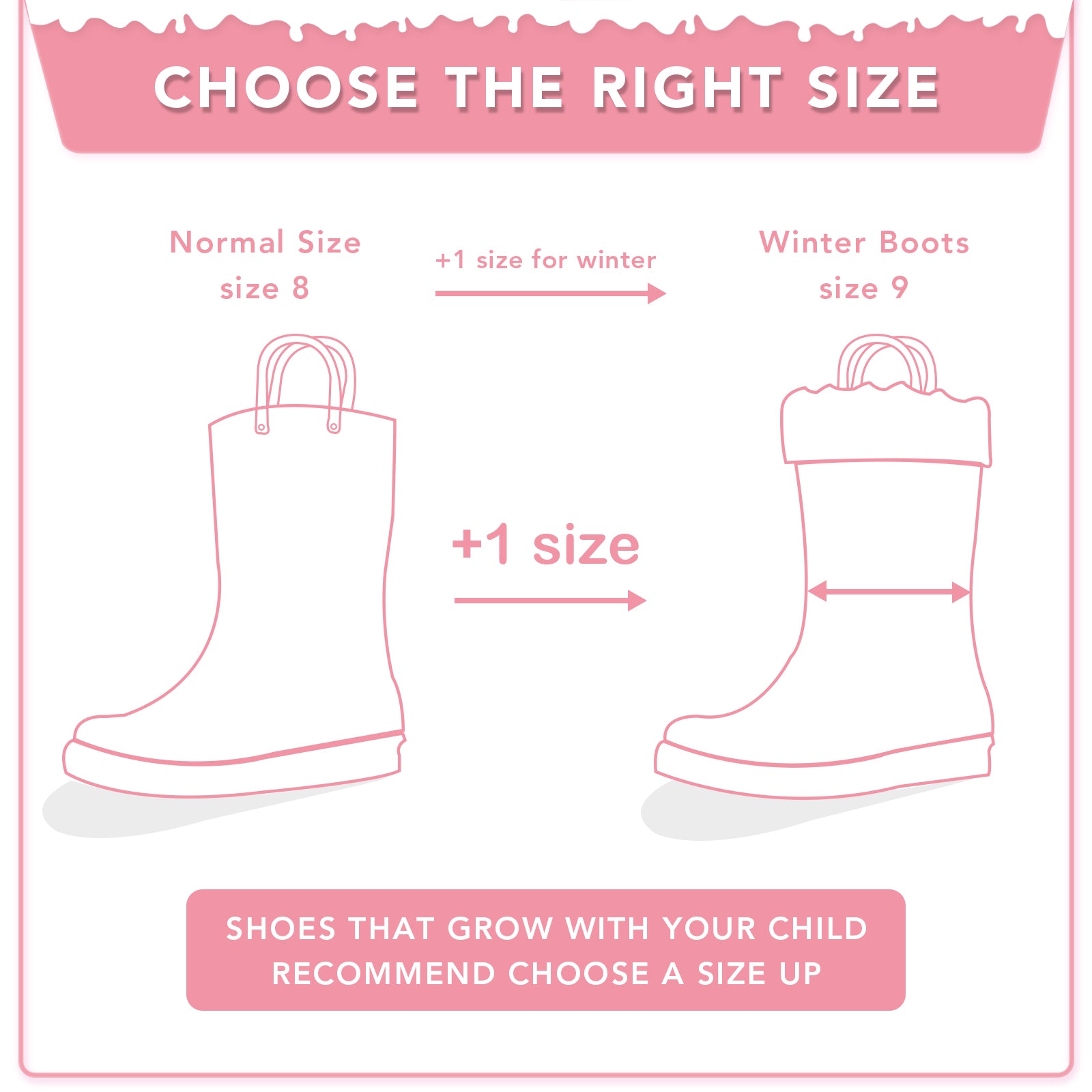 Kid Toddler Solid Pink Warm Rain Boots