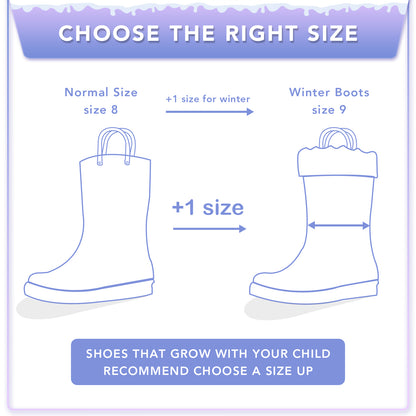 Light Up Purple Warm Rain Boots