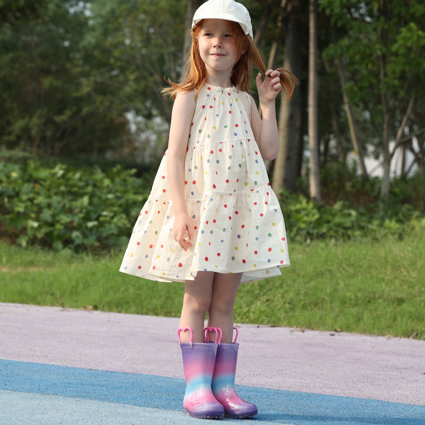 light up kids rain boots with handles