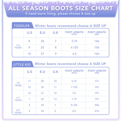 Light Up Purple Warm Rain Boots